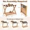 Folding Luggage Rack 2-Tier Wooden Suitcase Stand Acacia Wood Oak Finish with Nylon Straps
